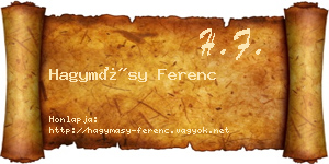Hagymásy Ferenc névjegykártya