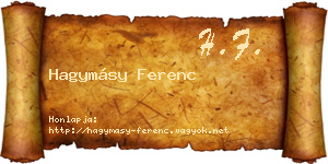 Hagymásy Ferenc névjegykártya