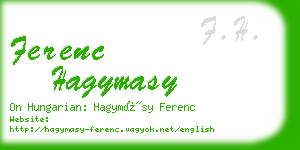 ferenc hagymasy business card